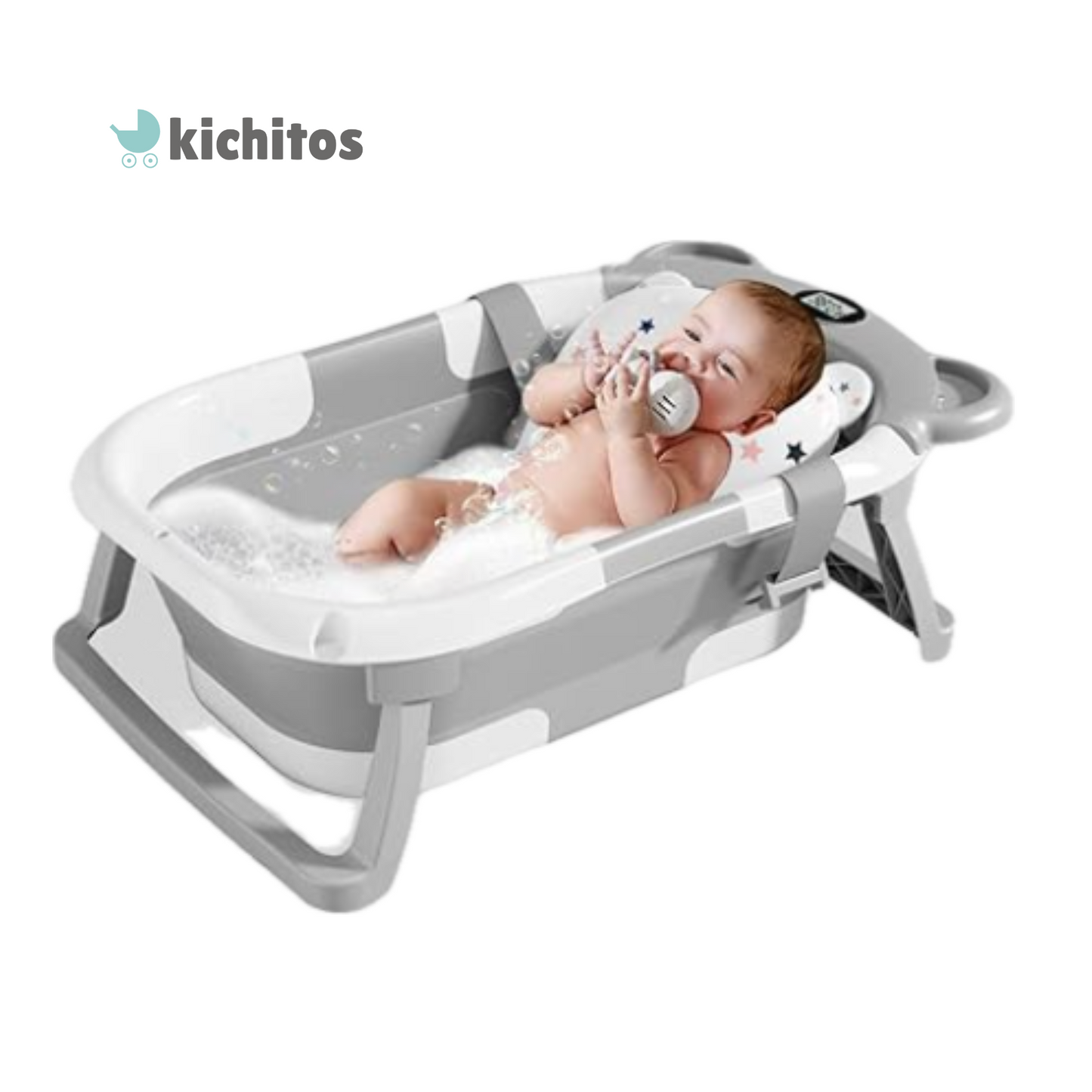 Foldable Baby Bathtub with Temperature Sensor