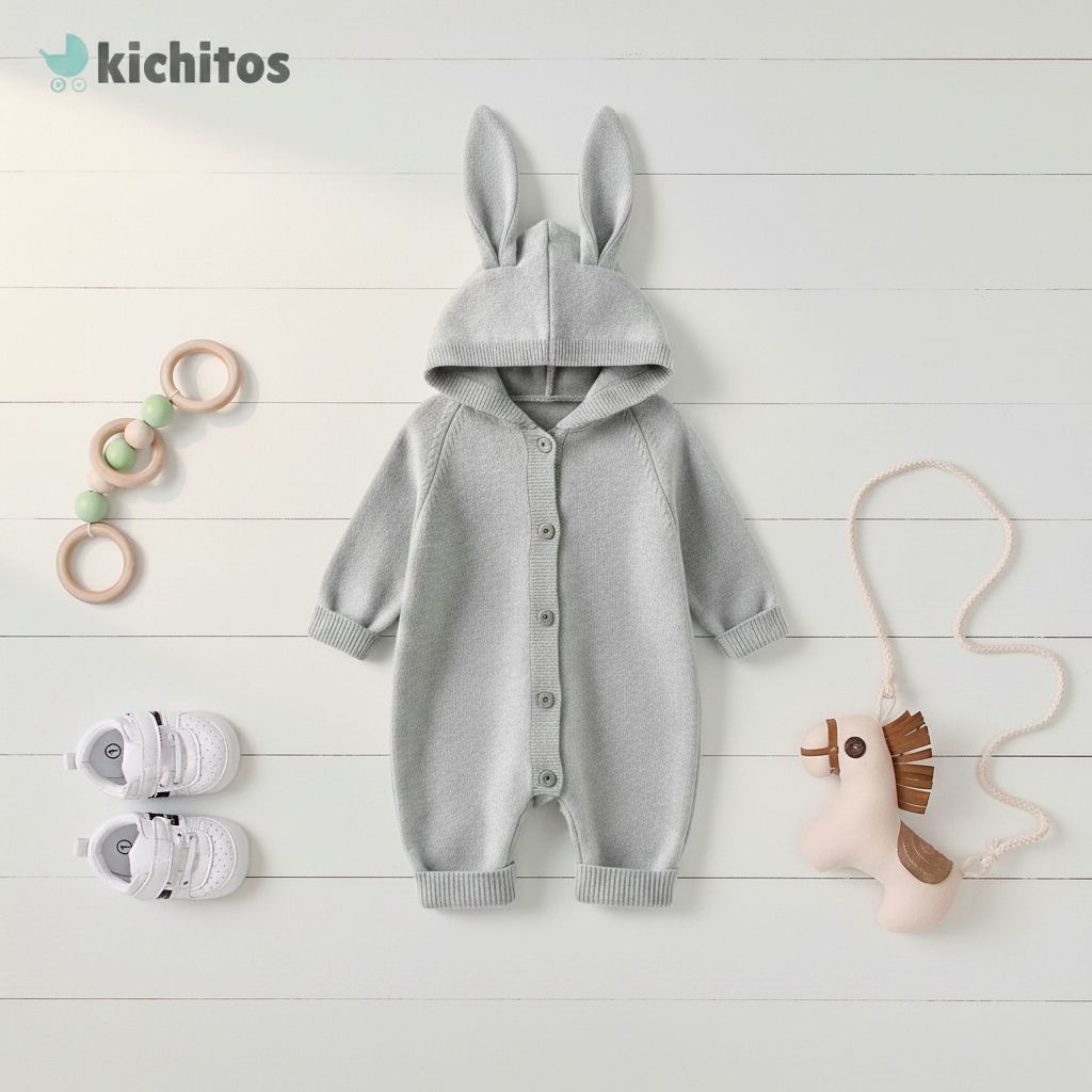 Jumper gris fondo madera