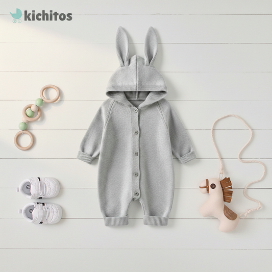Jumper gris fondo madera